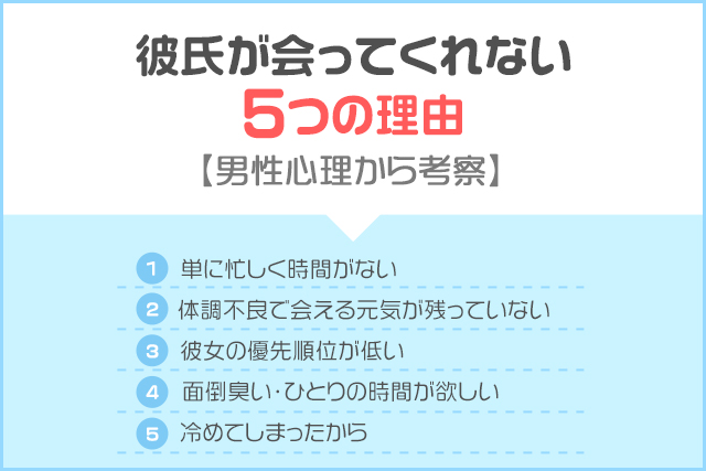 彼氏が会ってくれない5つの理由