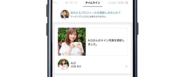 「タイムライン」に投稿してアピールできる