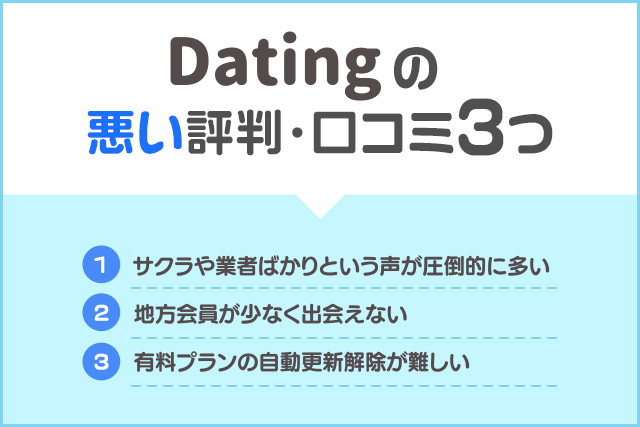 Dating 悪い評判・口コミ