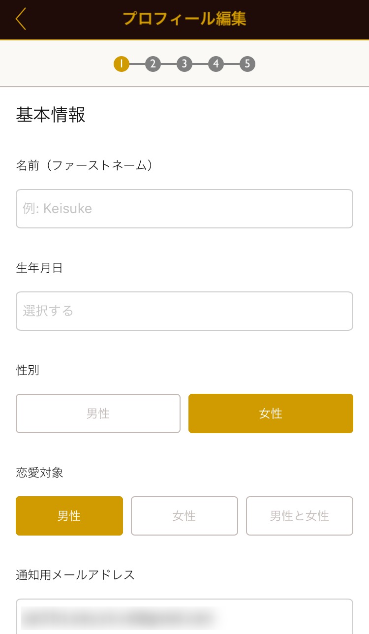 Dine 使い方 基本情報入力