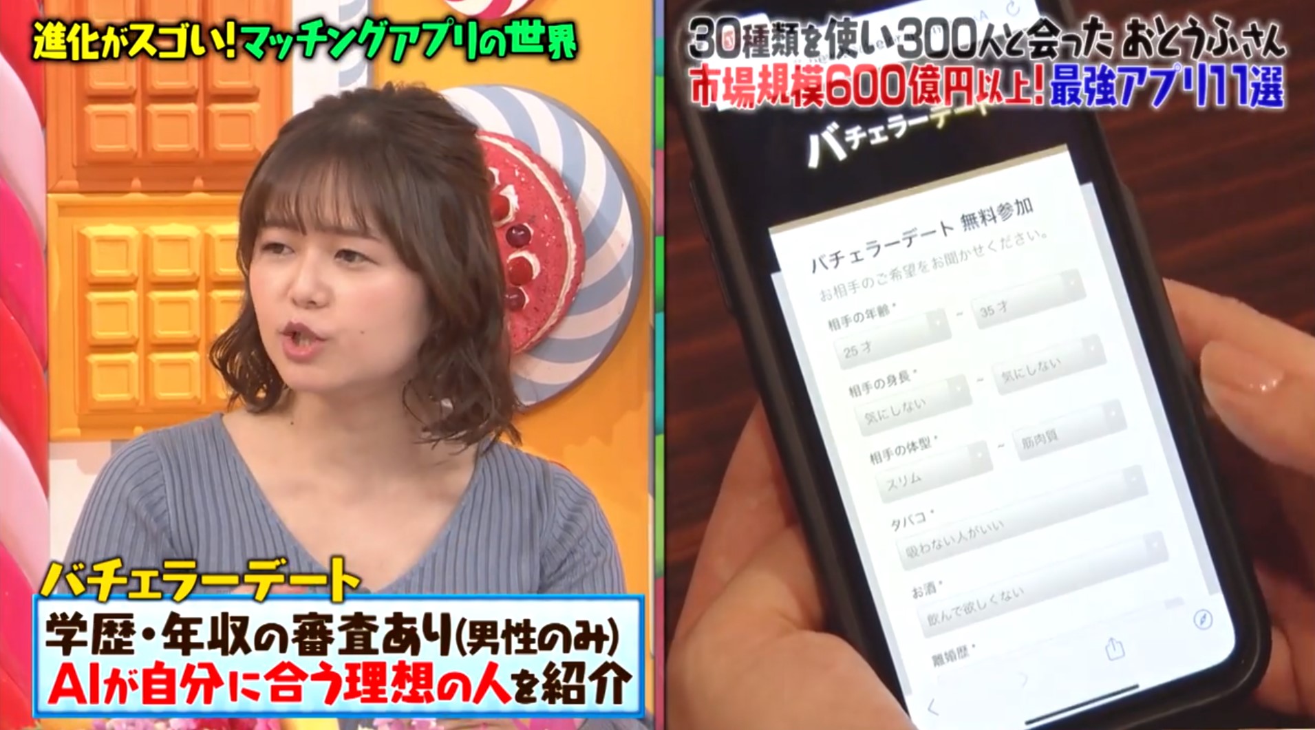 マツコの知らない世界 バチェラーデート紹介シーン