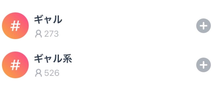 ギャル　趣味タグ