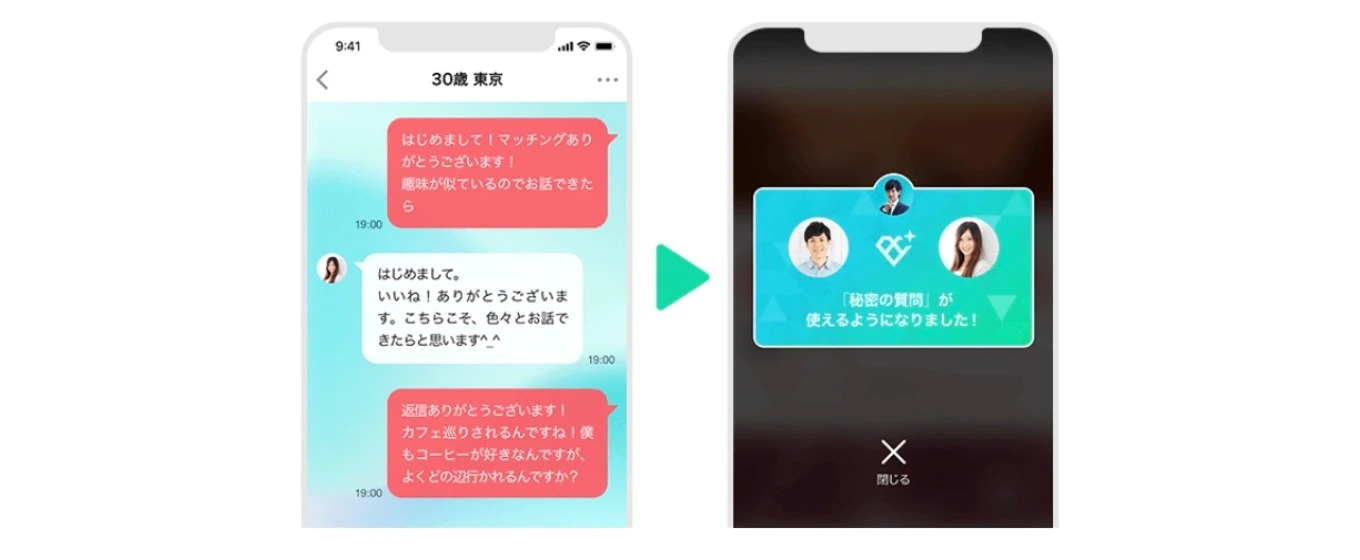 3往復以上メッセージをすると通知が来る
