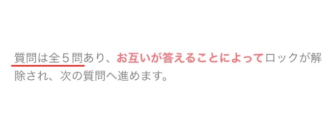 質問数は全5問で質問内容は運営が決める
