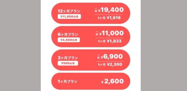 ペアーズのプライベートモード設定方法　手順④料金確認