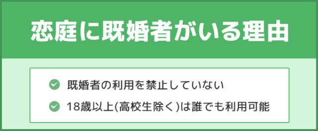 恋庭に既婚者がいる理由