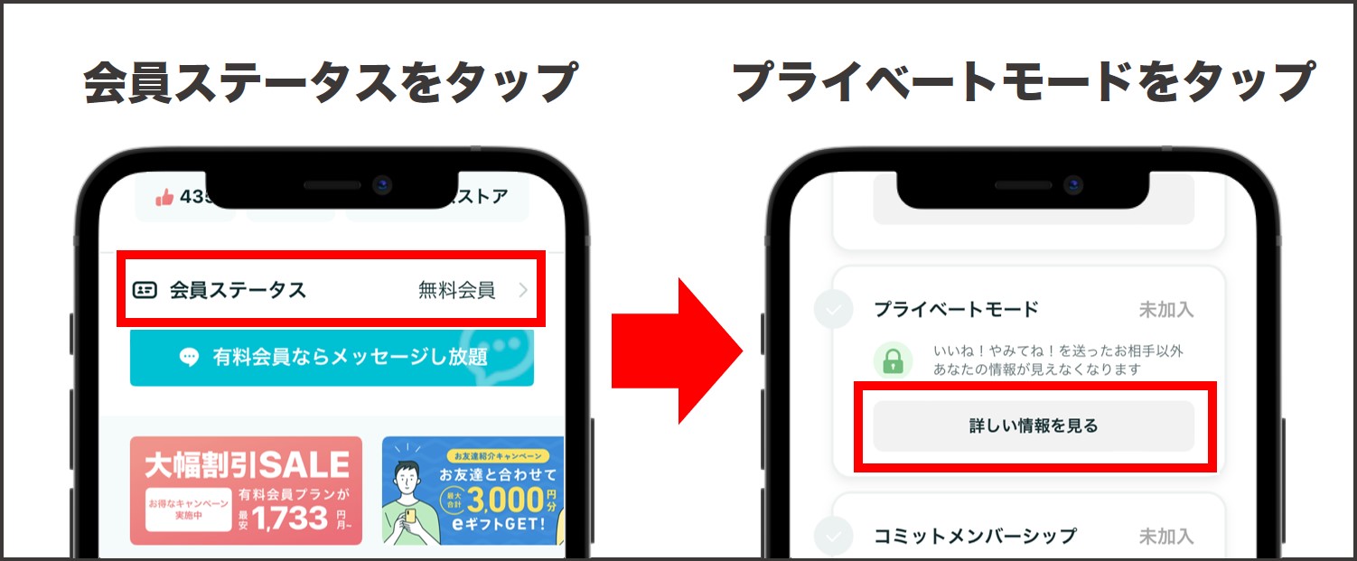 プライベートモードの購入方法