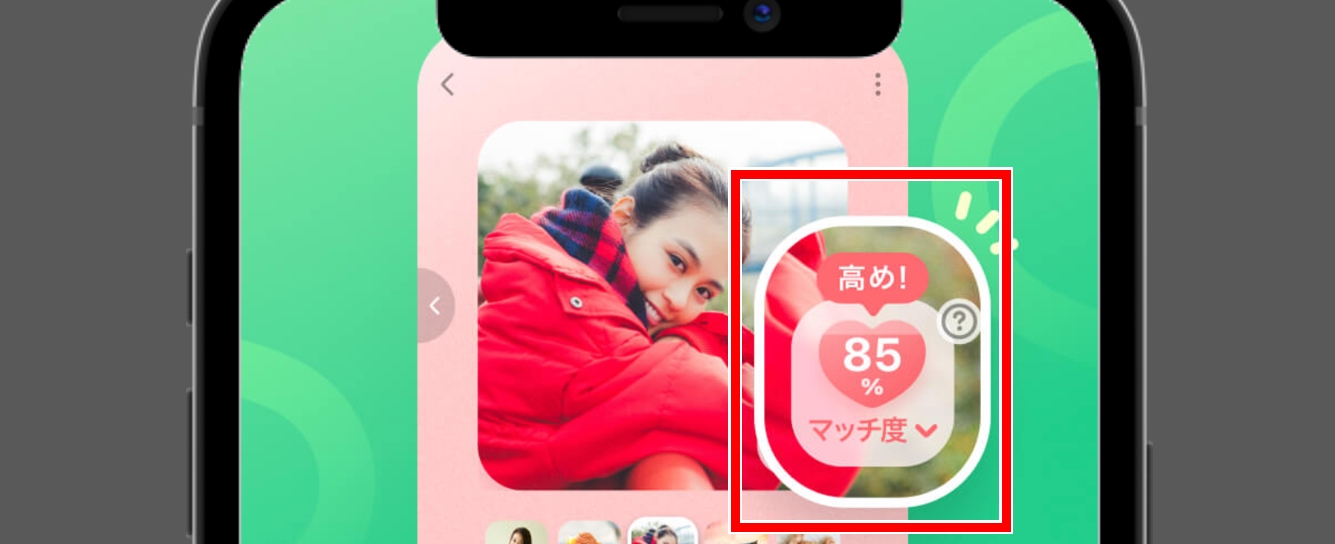 相手とのマッチ度が確認できる