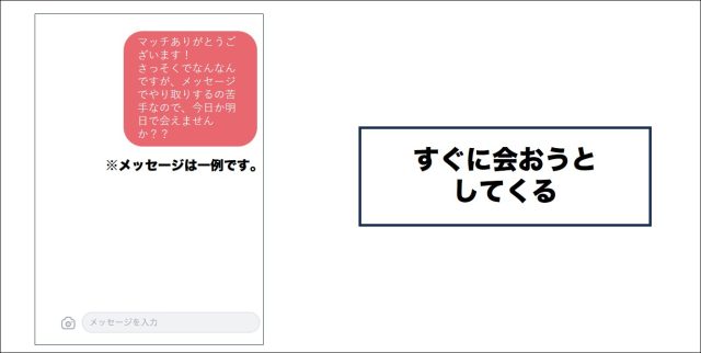 タップル すぐに会おうとしてくる