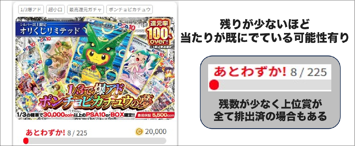 オリくじ 残り口数が少ない