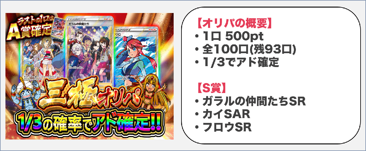 オリパレット 三極オリパ例