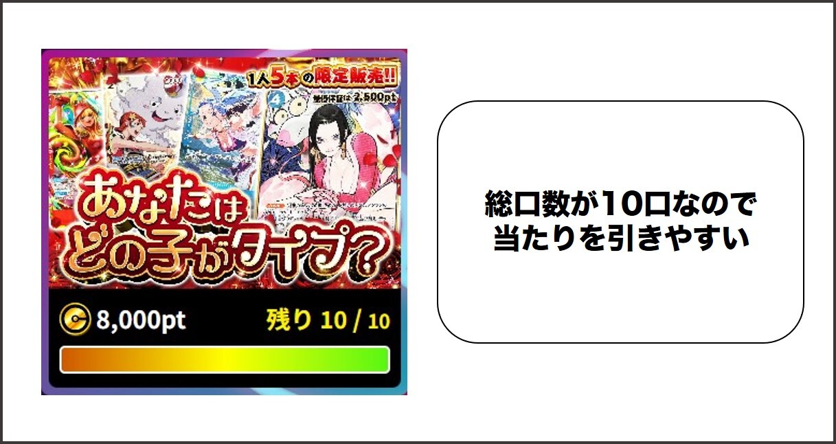 オリパエース 総口数が少ないオリパ