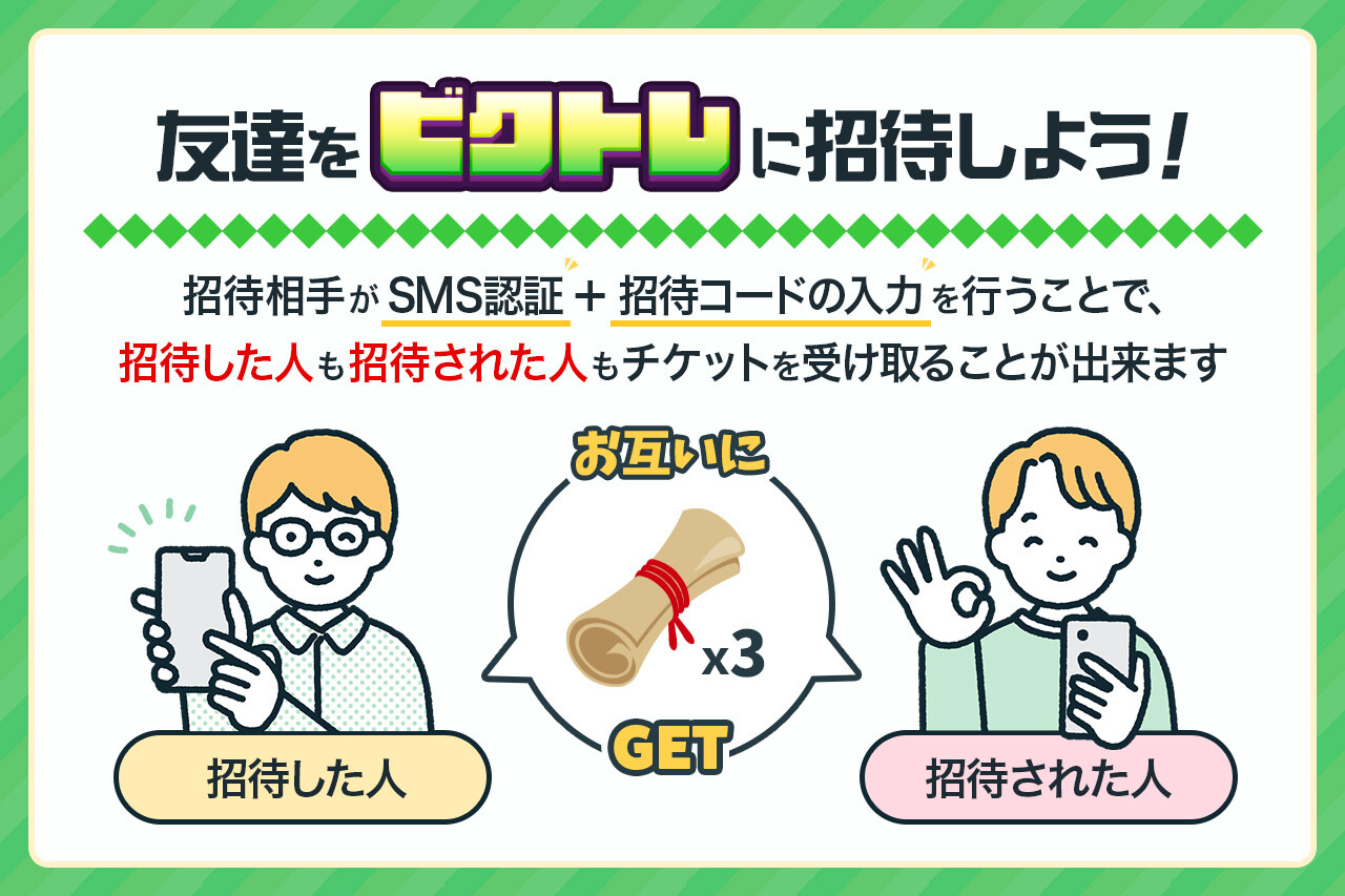 ビクトレの招待コード説明画像