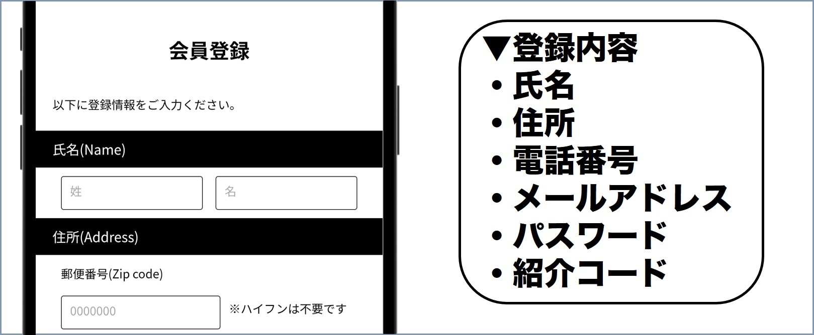 DORIMA∞ 新規会員登録から情報を入力