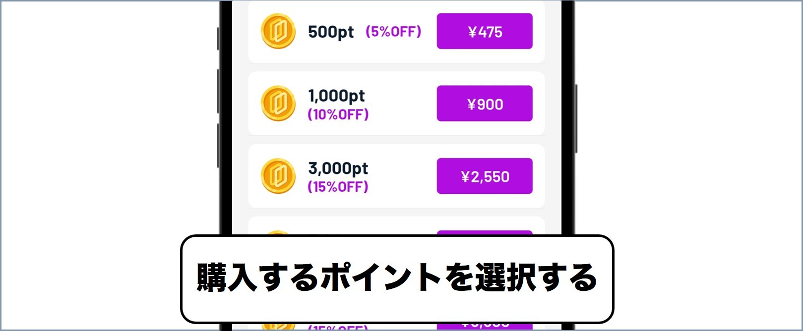 購入したいポイントを選択