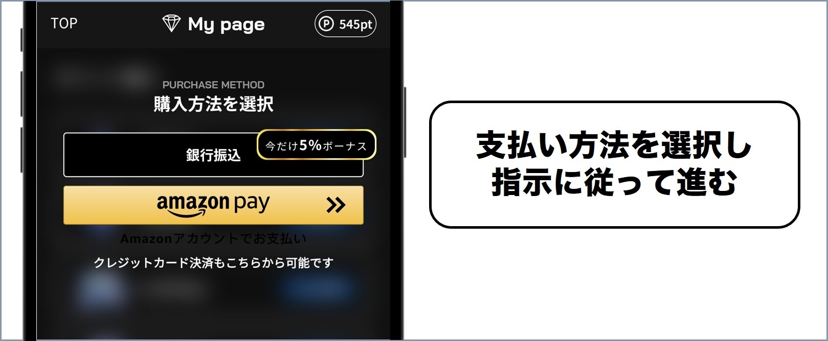 支払い方法を選択して完了