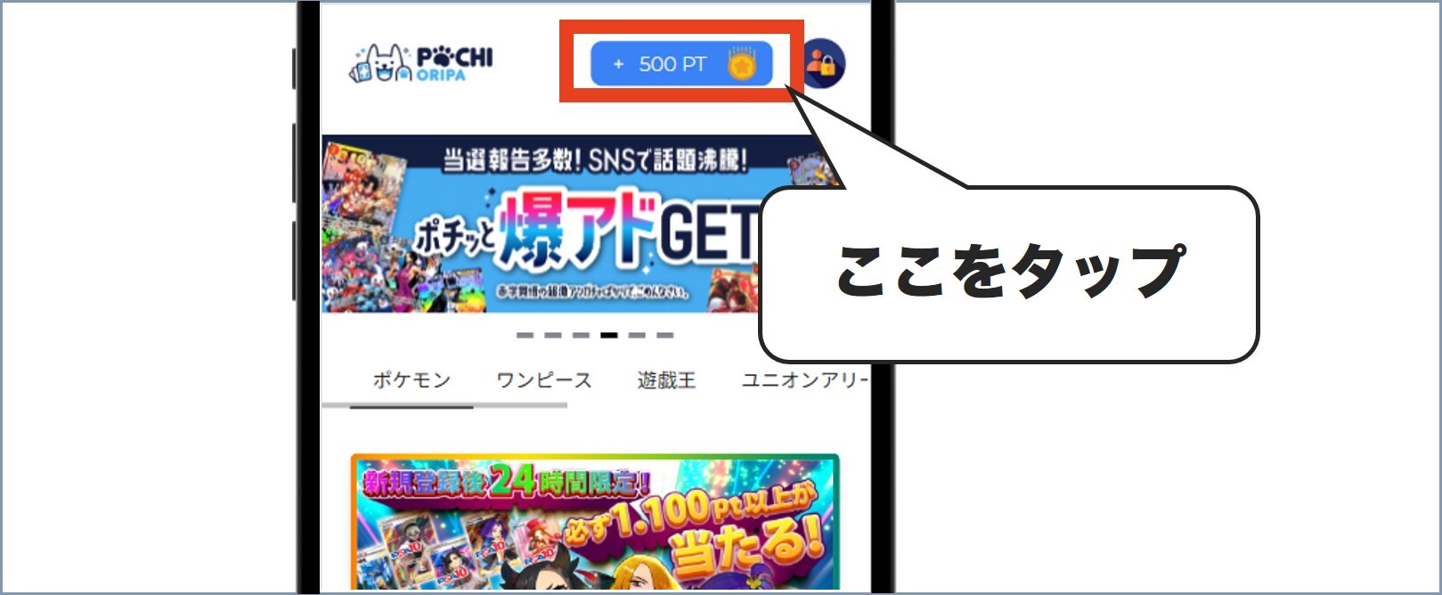 ポチオリパポイント購入手順