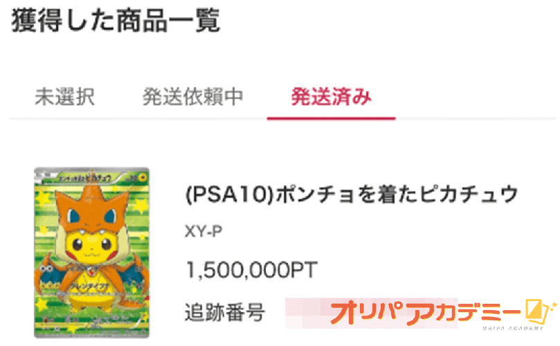 DOPA ポンチョを着たピカチュウ 当選画面 (1)