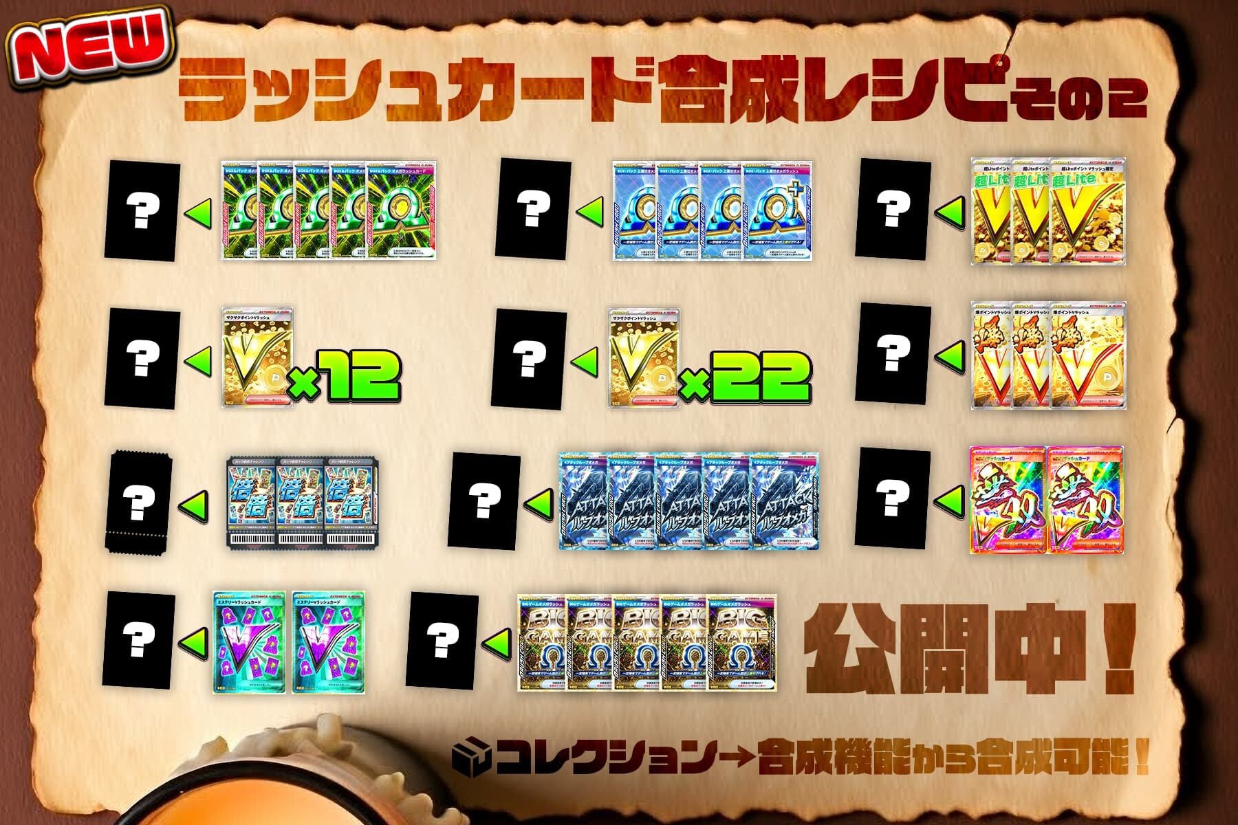 ラッシュ合成レシピ