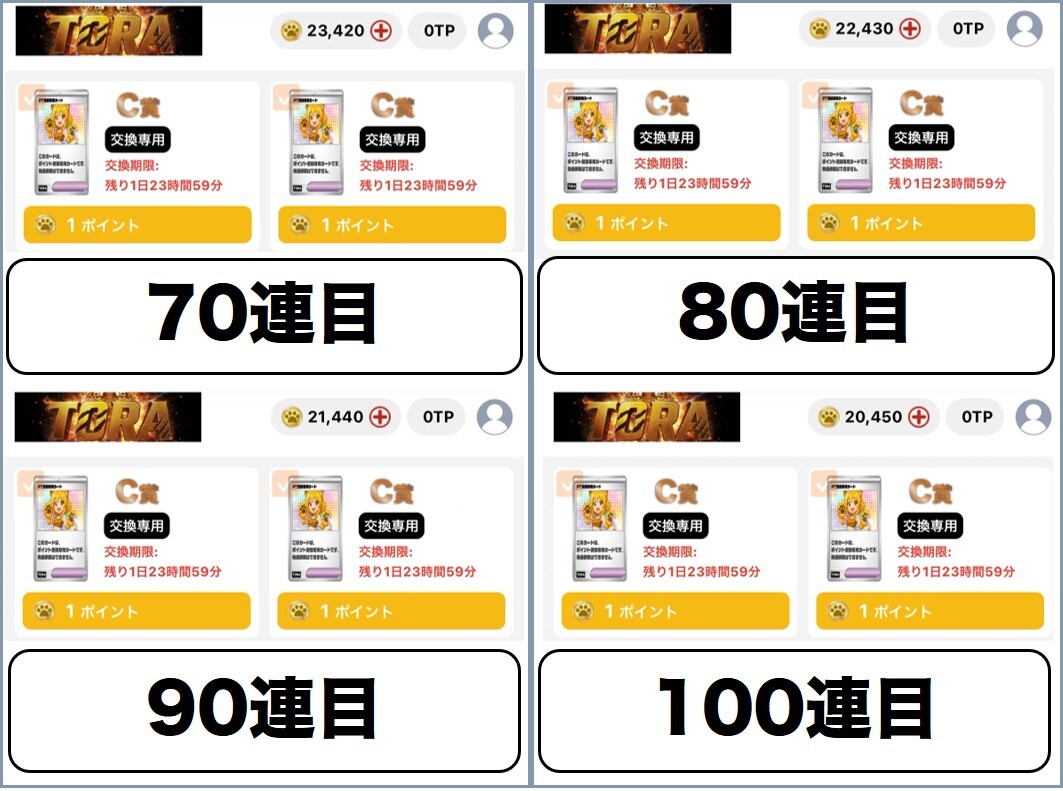 TORA 70連から100連