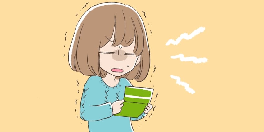 イモトのWiFiは他社より利用料金が高くてショックを受けている人のイラスト