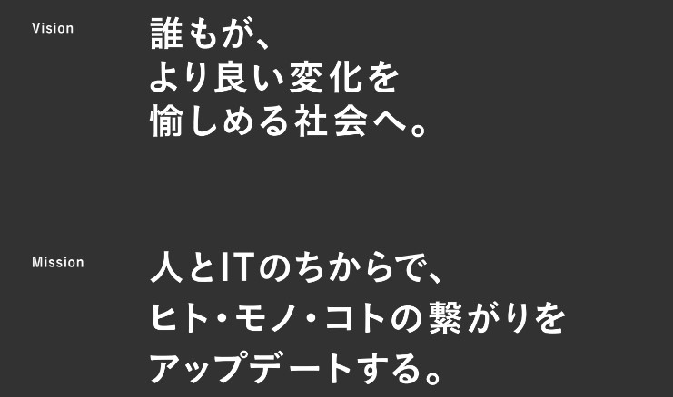 ビジョン「誰もが、より良い変化を愉しめる社会へ。」